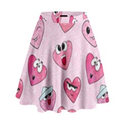 Emoji Heart High Waist Skirt by SychEva