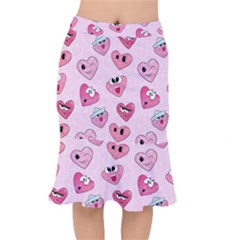 Emoji Heart Short Mermaid Skirt by SychEva