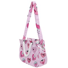 Emoji Heart Rope Handles Shoulder Strap Bag by SychEva