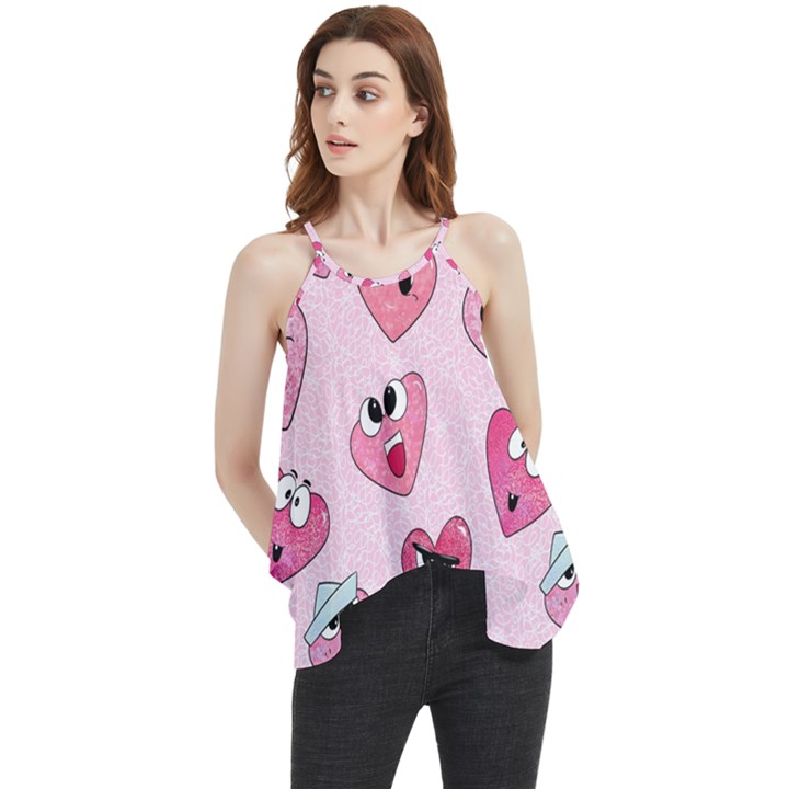 Emoji Heart Flowy Camisole Tank Top