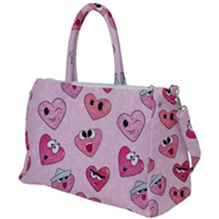 Emoji Heart Duffel Travel Bag by SychEva