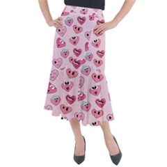 Emoji Heart Midi Mermaid Skirt by SychEva