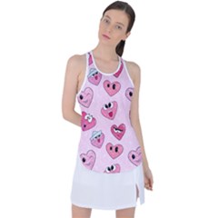 Emoji Heart Racer Back Mesh Tank Top by SychEva