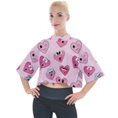 Emoji Heart Mock Neck Tee by SychEva