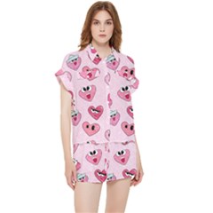 Emoji Heart Chiffon Lounge Set by SychEva