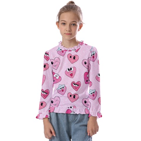 Emoji Heart Kids  Frill Detail Tee by SychEva