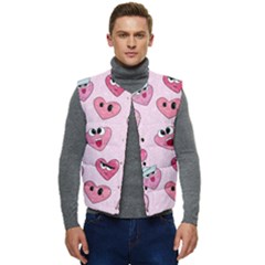 Emoji Heart Men s Short Button Up Puffer Vest	 by SychEva