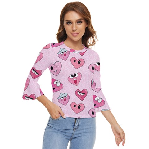 Emoji Heart Bell Sleeve Top by SychEva