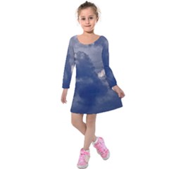 Kingdom Of The Sky Kids  Long Sleeve Velvet Dress by DimitriosArt