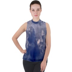 Kingdom Of The Sky Mock Neck Chiffon Sleeveless Top by DimitriosArt