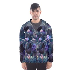 Dark Floral Men s Hooded Windbreaker