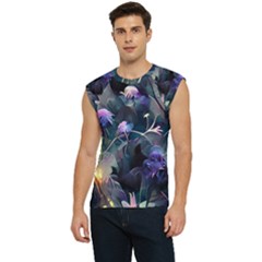 Dark Floral Men s Raglan Cap Sleeve Tee