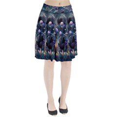 Dark Floral Pleated Skirt by Dazzleway