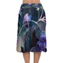 Dark floral Velvet Flared Midi Skirt View2