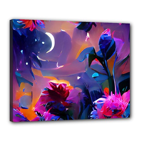 Floral Canvas 20  X 16  (stretched) by Dazzleway