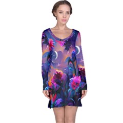 Floral Long Sleeve Nightdress by Dazzleway