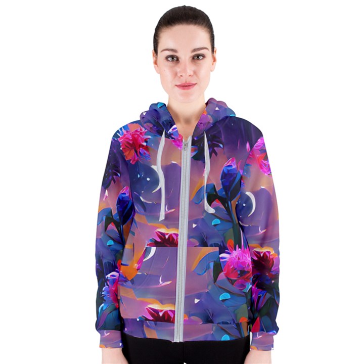 Floral Women s Zipper Hoodie