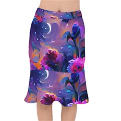 Floral Short Mermaid Skirt by Dazzleway