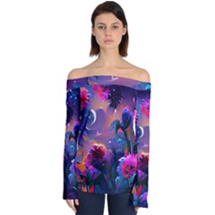 Floral Off Shoulder Long Sleeve Top by Dazzleway