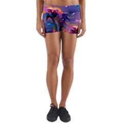 Floral Yoga Shorts by Dazzleway