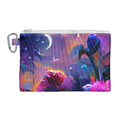 Floral Canvas Cosmetic Bag (large) by Dazzleway