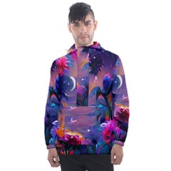 Floral Men s Front Pocket Pullover Windbreaker