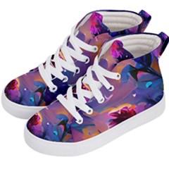 Floral Kids  Hi-top Skate Sneakers by Dazzleway