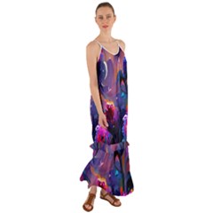 Floral Cami Maxi Ruffle Chiffon Dress by Dazzleway