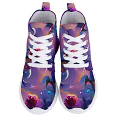 Floral Women s Lightweight High Top Sneakers by Dazzleway