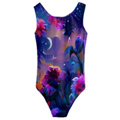 Floral Kids  Cut-out Back One Piece Swimsuit by Dazzleway