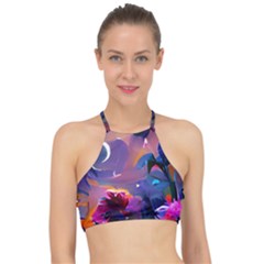 Floral Racer Front Bikini Top by Dazzleway