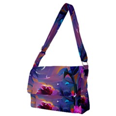 Floral Full Print Messenger Bag (m) by Dazzleway