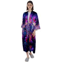 Floral Maxi Satin Kimono by Dazzleway