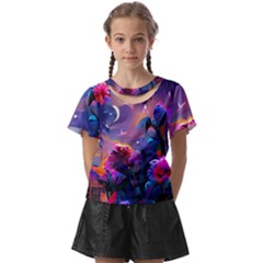 Floral Kids  Front Cut Tee by Dazzleway