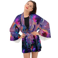 Floral Long Sleeve Kimono by Dazzleway