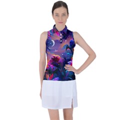 Floral Women s Sleeveless Polo Tee by Dazzleway