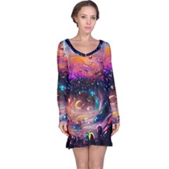 Galaxy Glass Long Sleeve Nightdress by Dazzleway