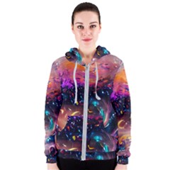 Galaxy Glass Women s Zipper Hoodie