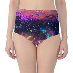 Galaxy Glass Classic High-waist Bikini Bottoms by Dazzleway