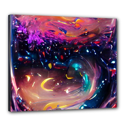 Galaxy Glass Canvas 24  X 20  (stretched) by Dazzleway