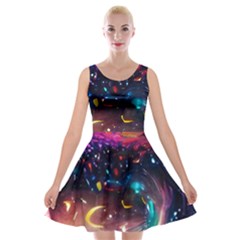 Galaxy Glass Velvet Skater Dress