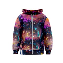 Galaxy Glass Kids  Zipper Hoodie