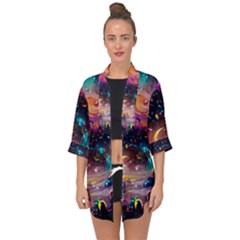 Galaxy Glass Open Front Chiffon Kimono by Dazzleway