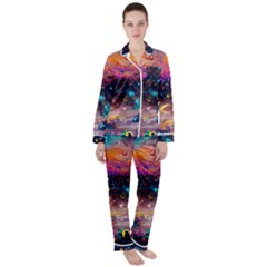 Galaxy Glass Satin Long Sleeve Pajamas Set by Dazzleway