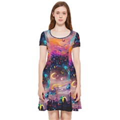 Galaxy Glass Inside Out Cap Sleeve Dress by Dazzleway