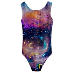 Galaxy Glass Kids  Cut-out Back One Piece Swimsuit by Dazzleway