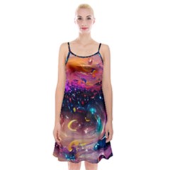 Galaxy Glass Spaghetti Strap Velvet Dress