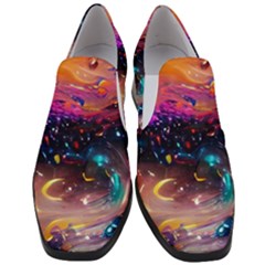 Galaxy Glass Women Slip On Heel Loafers by Dazzleway