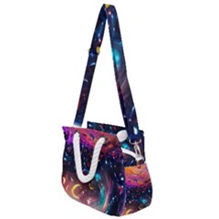 Galaxy Glass Rope Handles Shoulder Strap Bag by Dazzleway