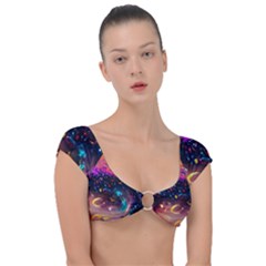 Galaxy Glass Cap Sleeve Ring Bikini Top by Dazzleway